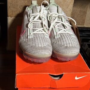 Nike Gray and Pink Air VaporMax Sneakers